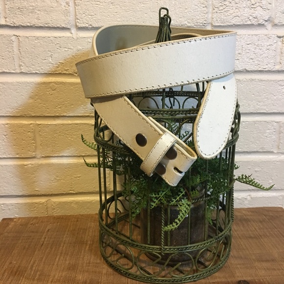 Vera Pelle Other - SALE New white leather belt Distressed Vera Pelle